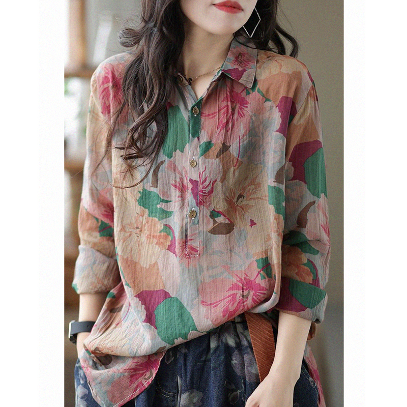เสื้อลินิน เสื้อผ้าฝ้ายลินิน เสื้อเชิ้ตผ้าลินิน S M l XL จากแบรนด์ ZIMO