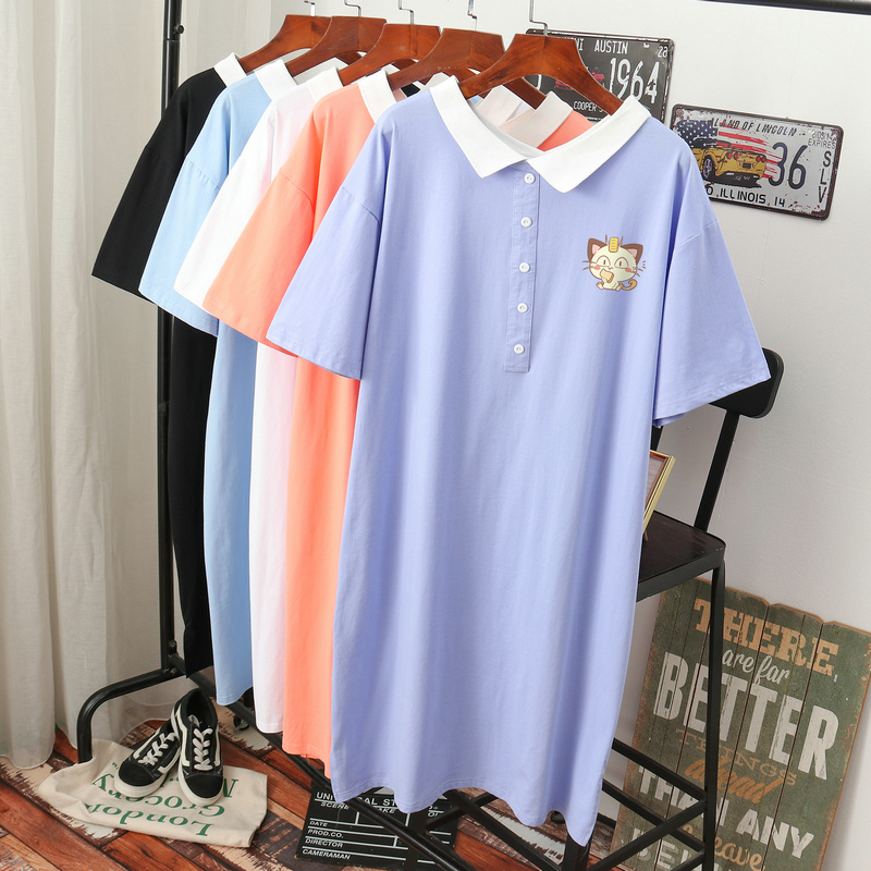 เดรสสไตล์เสื้อยืด S-3XL(อกเสื้อยืด 43- 51 นิ้ว)ใส่สบายๆอยู่บ้าน ใส่นอน
