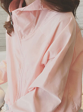 เสื้อคลุมกันลม คอตั้ง ผ้าโพลิ สีน่ารัก ใส่ออกกำลังกายน่ารักมากๆ