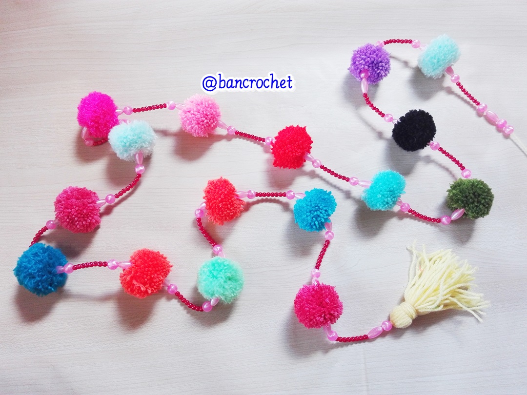 Bancrochet ม่านประตูโครเชต์ มู่ลี่ฉากกันห้อง crochet door hanging หลากสี 160 cm