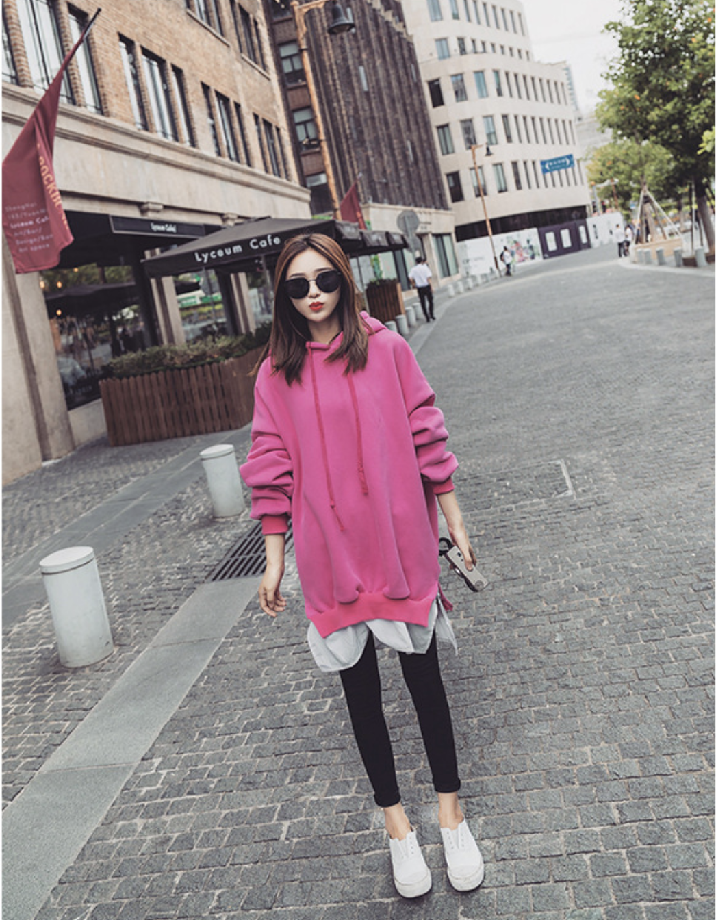 เสื้อกันหนาวฮู้ดดี้ แฟชั่นเกาหลี หูหมี ผ้าเนื้อนุ่ม ด้านในเป็นผ้าสำลี กันหนาวได้จ้า พร้อมส่ง งานจริงในภาพสุดท้าย ชมพู