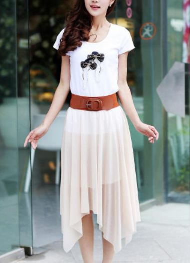 กระโปรงยาว ผ้าชีฟอง ผ้าพริ้ว มีซับใน กระโปรงใส่กับ รองเท้าบูท แบบสวย มีสไตล์ สีเบจ กระโปรงใส่เที่ยว ใส่ทำงาน ราคาถูก 6033421