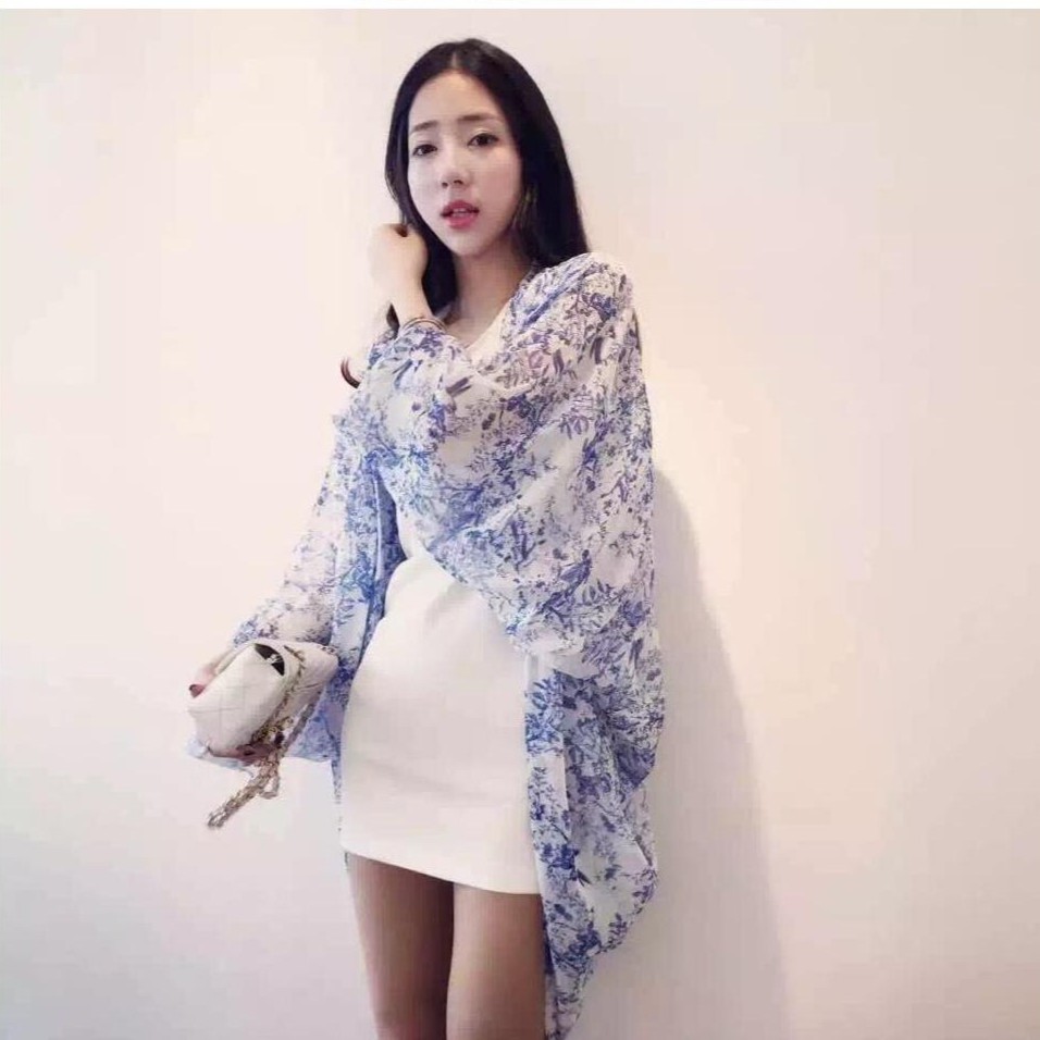 Set เดรส+เสื้อคลุมชีฟอง สุดชิล พร้อมส่งจ้า