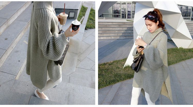 เสื้อไหมพรมตัวโคล่ง Sweater เกาหลีฝุดๆ ยืดได้เยอะ พร้อมส่ง งานจริงในภาพที่สอง เขียว,ดำ