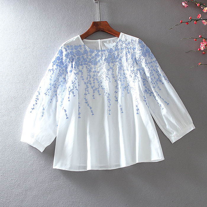 เสื้อลินิน เสื้อผ้าฝ้ายลินิน เสื้อเชิ้ตผ้าลินิน ปักลายสวยๆด้วยด้าย สไตล์VINTAGE BY Dreamroom