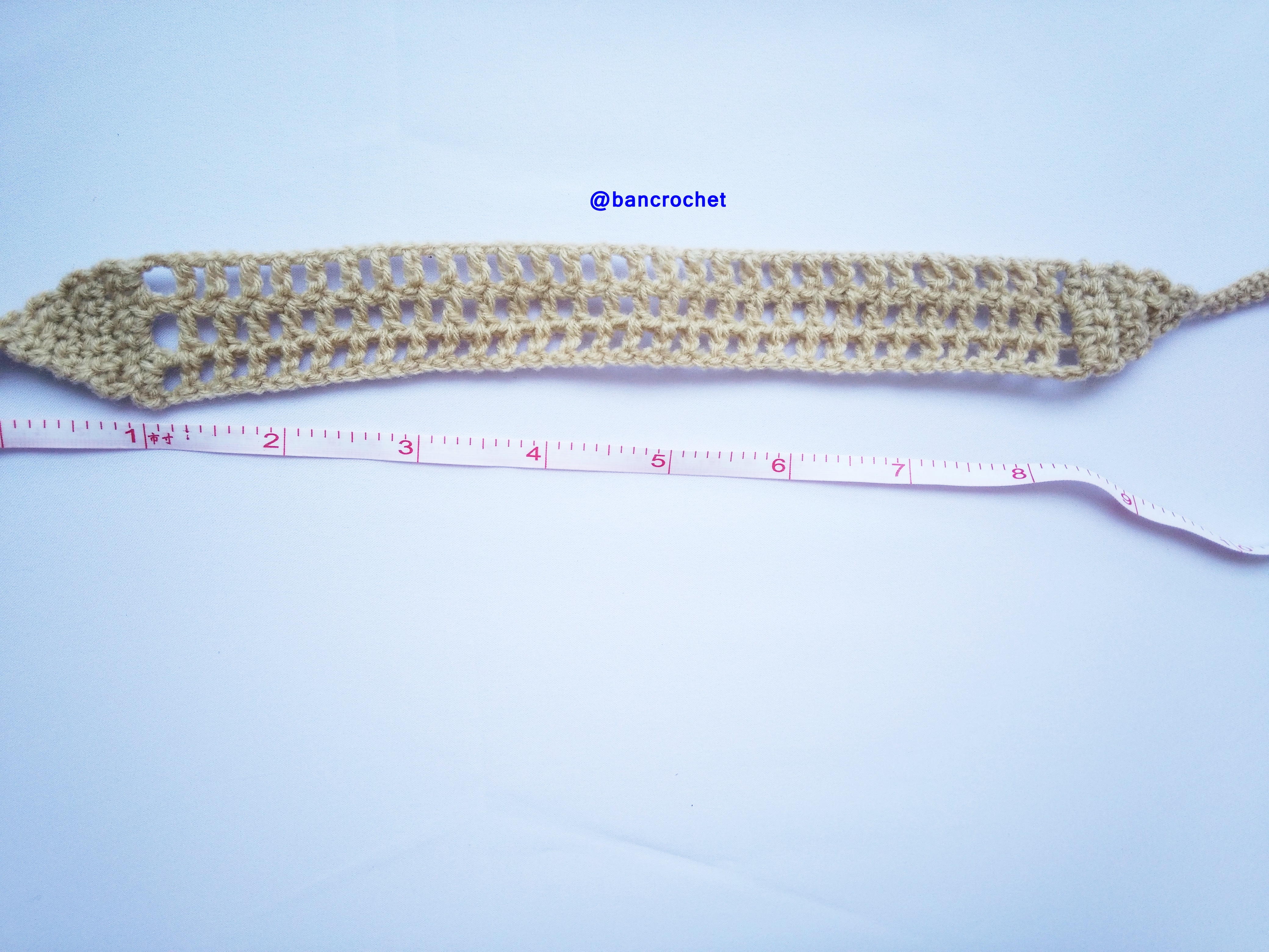 Bancrochet ที่คาดผมถักโครเชต์ crochet headband น้ำตาล 1-1.5*13 inch