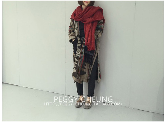 เสื้อคลุมกันหนาว ตัวยาว ผ้าทอเนื้อแน่นนุ่ม งานดีผ้าดีตามแบบเลยจ้า ใครชอบแนวนี้ต้องรีบจัดเลยจ้า