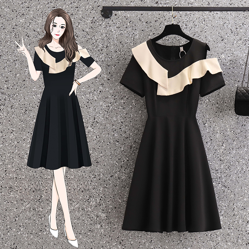 เดรสแขนสั้น มีไซส์ L-4XLอก 38-47 นิ้ว ใส่ได้ทั้งสาวหุ่นดีน่ารักจนถึงสาวอวบพลัสไซส์