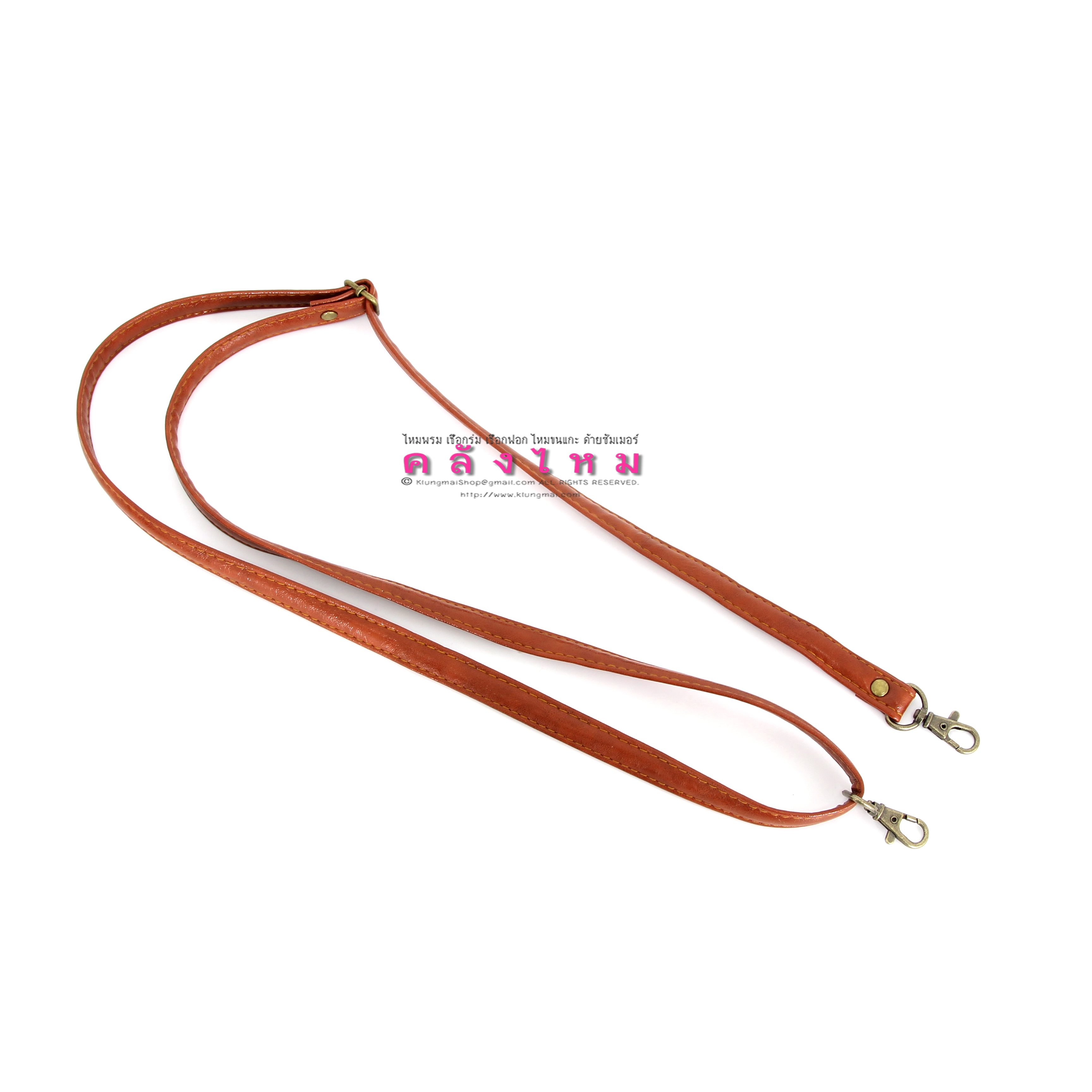 สายกระเป๋าสะพายข้างคอหมาสีเงิน ขนาด 2.5 ซม. (หนังเทียม)