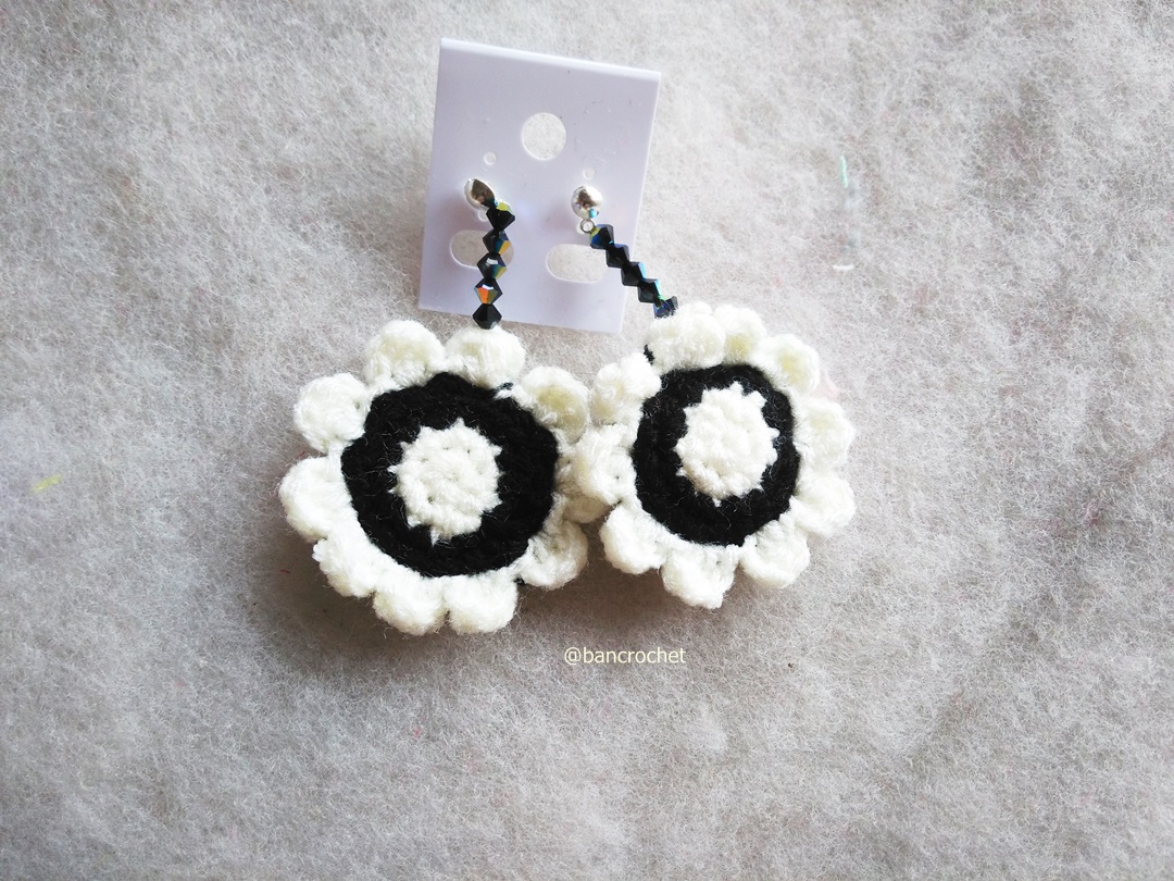 ต่างหูถักโครเชต์ crochet earrings หลากสี 4-6 นิ้ว