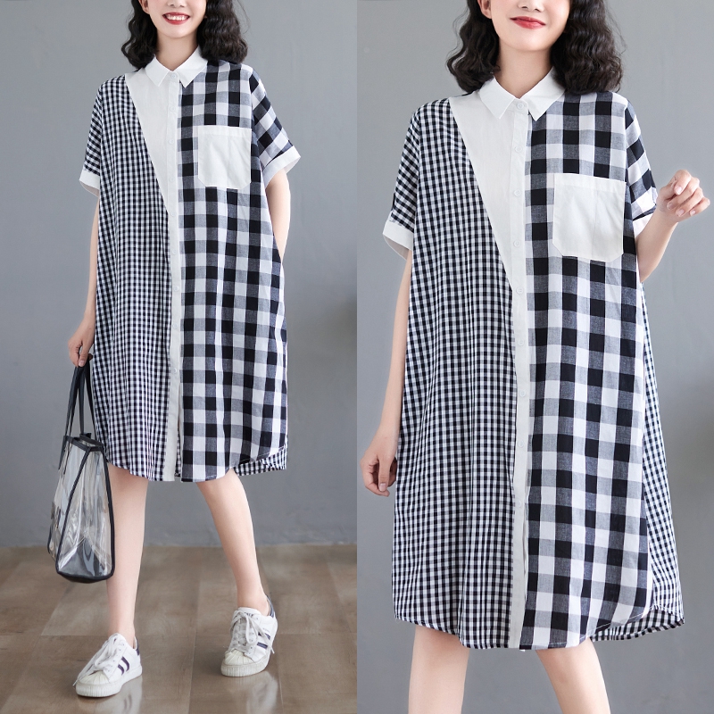 เสื้อลินินคนอ้วน เสื้อทีเชิ้ตคนอ้วนผู้หญิง เสื้อทีเชิ้ตตัวใหญ่ By Literary Plus size