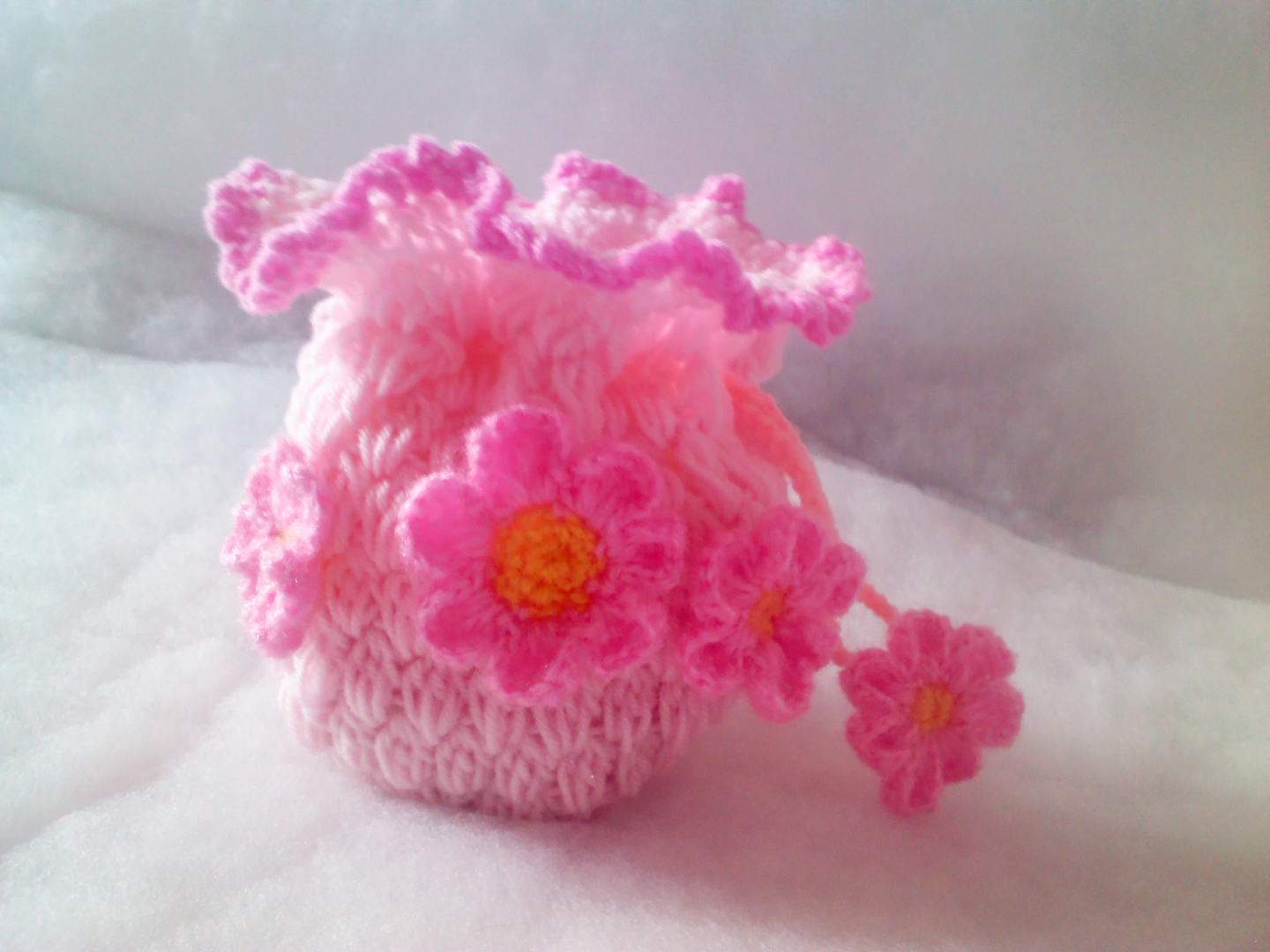 กระเป๋าดอกไม้ชมพู