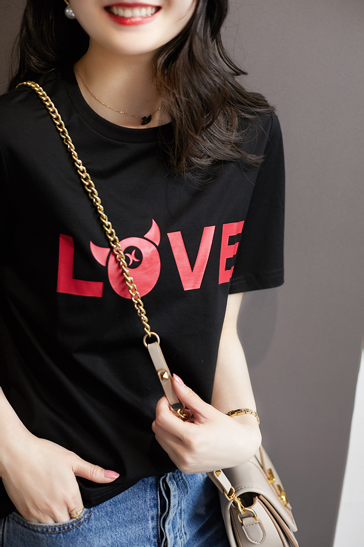 Blouse3780 เสื้อยืดไซส์ใหญ่สาวอวบ อกสกรีนลายเท่ๆ ผ้าคอตตอนเนื้อดีนุ่มยืดหยุ่นสูงใส่สบาย งานน่ารักแมทช์กับอะไรก็เข้า