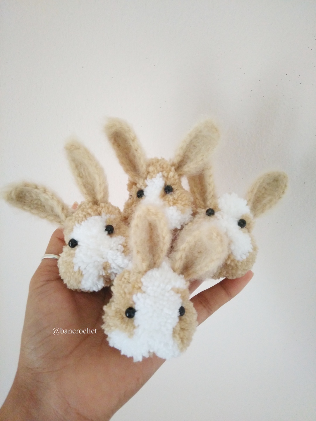 ปอมปอมตุ๊กตากระต่าย pompoms dolls หลากสี 3 นิ้ว