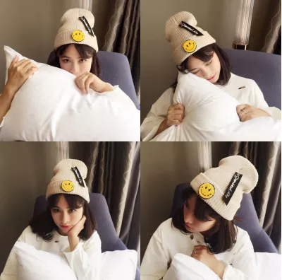 หมวกไหมพรม ทรงยอดฮิต หน้ายิ้ม เกาหลีสุดๆ