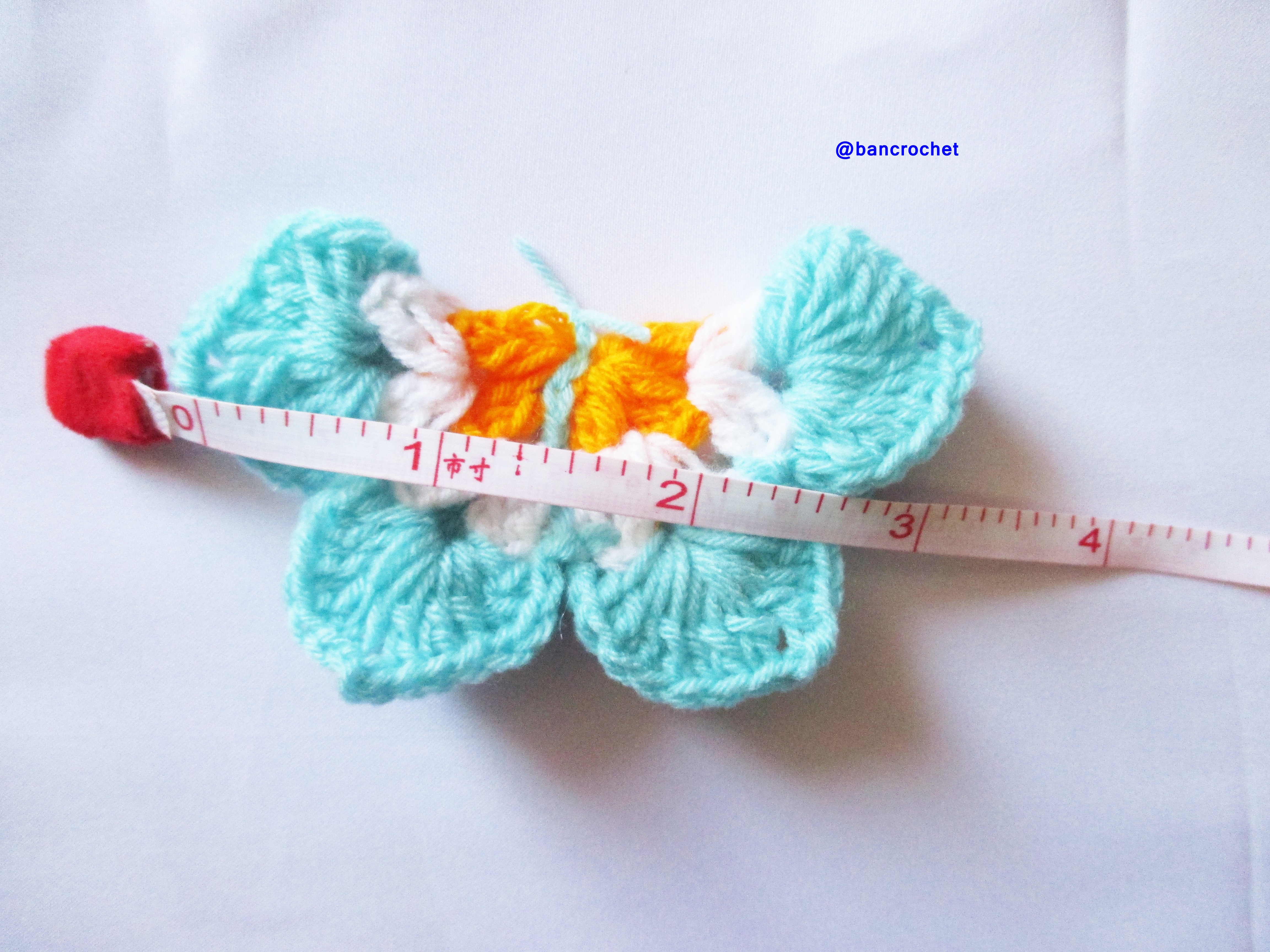 Bancrochet ผีเสื้อถักโครเชต์ Crochet Butterfly หลากสี 3x2 นิ้ว