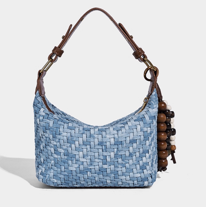 กระเป๋าแฟชั่น ผ้ายีนส์ แบบวัยรุ่น ผู้หญิง กระเป๋าสะพายข้าง ผ้ายีนส์ ลายสาน แฟชั่นใหม่ อินเทรนด์ 775304