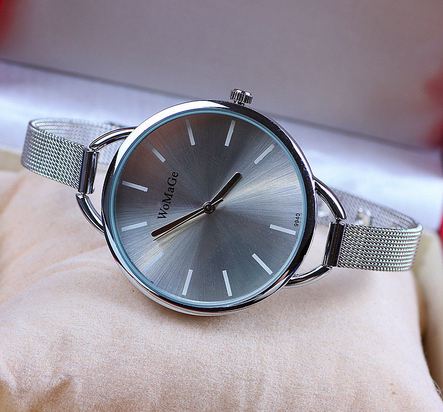 นาฬิกาข้อมือ ผู้หญิง ใส่เที่ยว ใส่ทำงาน นาฬิกาข้อมือ สาย Stainless แท้ แบบ สายเส้นเล็ก หน้าปัด สีเงิน ทอง แดง ดำ เรียบหรู มีระดับ 983075