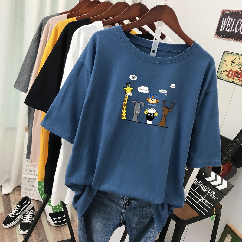 เสื้อยืดคอตตอน สกรีนลายน่ารัก มีหลากหลายสี ส่งฟรีทั่วไทย BY JIMIAO