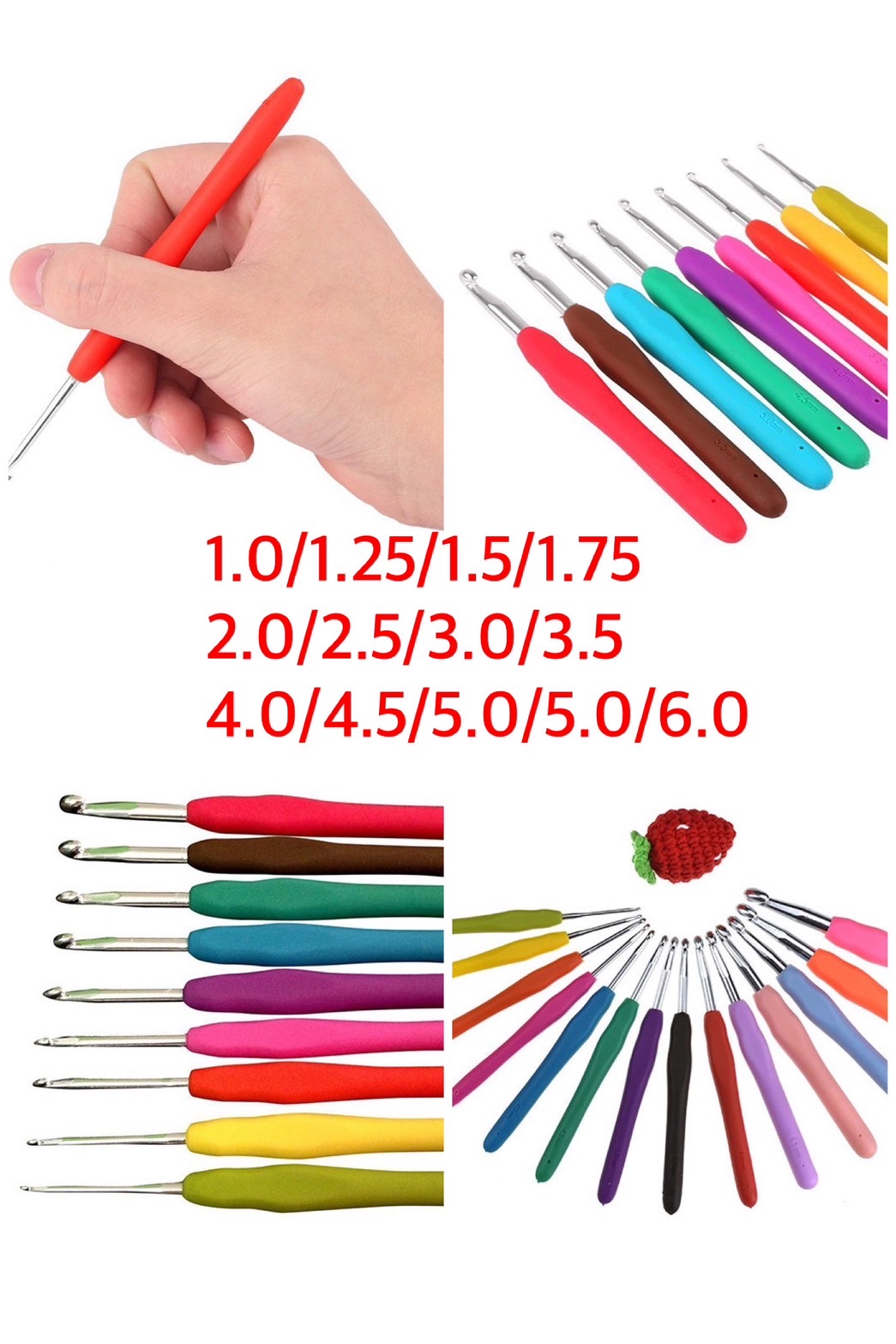 เข็มโครเชต์ด้ามซิลิโคน(แบบคละสี)