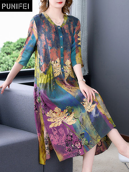 เดรสวัยผู้ใหญ่40-60ปี เดรสคุณแม่ ชุดเดรสทำงานวัยผู้ใหญ่ แบรนด์ MAMA DRESS