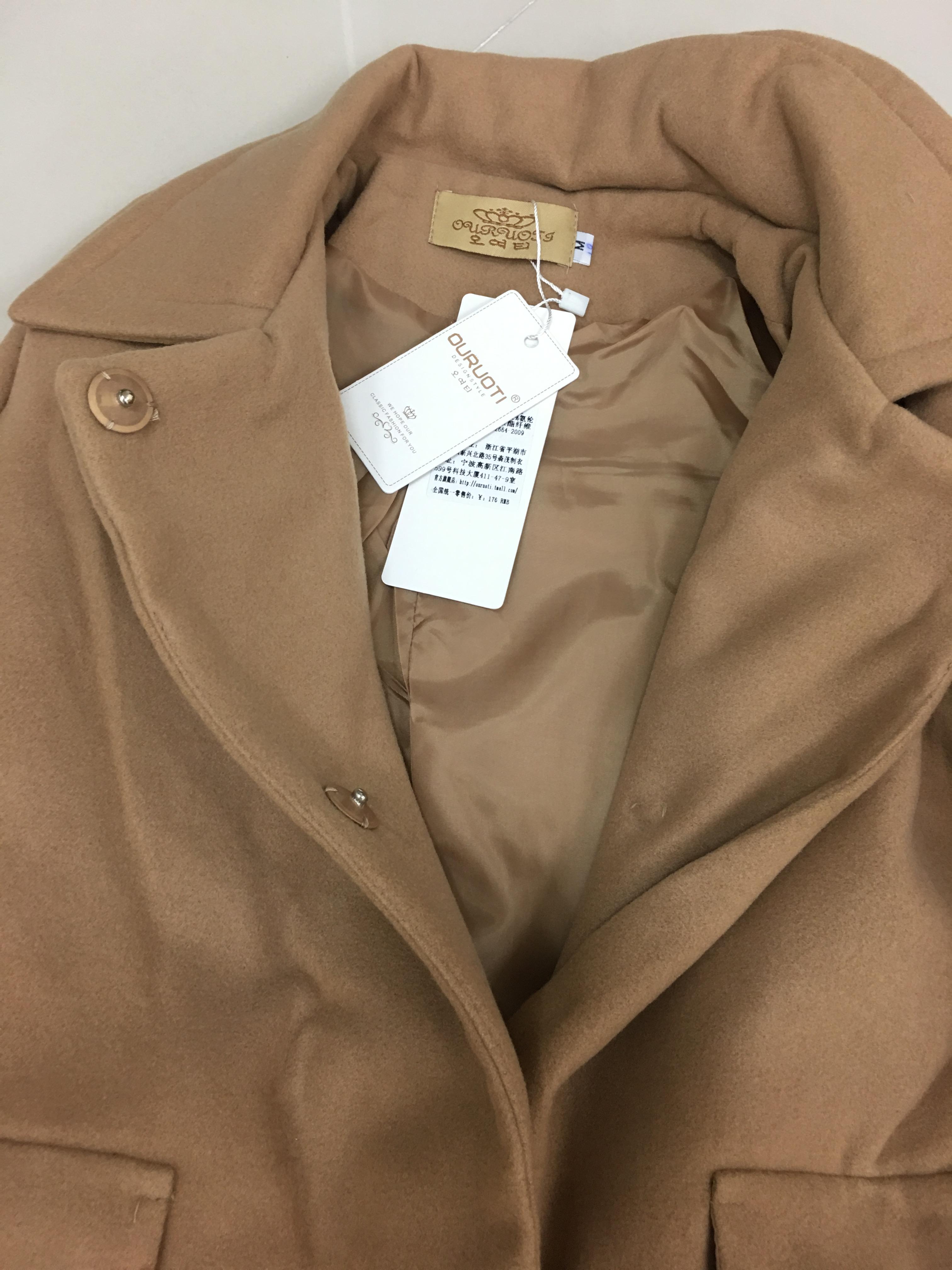 เสื้อโค้ทกันหนาว ทรงสวย ใส่ได้หลายแบบ ผ้าดีบุซับในกันลม พร้อมส่ง น้ำตาล