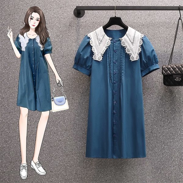 เดรสคนอ้วน เดรสสาวอวบ ชุดเดรสคนอ้วนวัยรุ่นแขนสั้น BY PLUS SIZE Girl