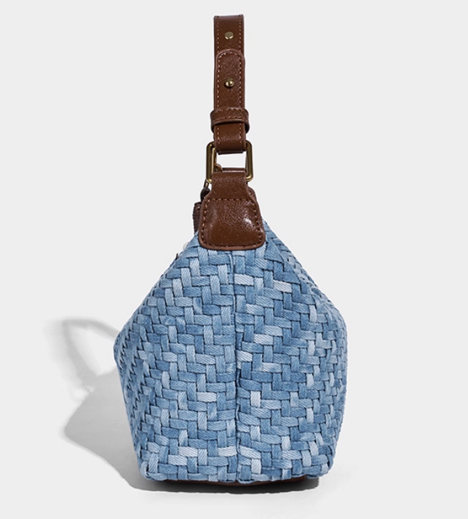 กระเป๋าแฟชั่น ผ้ายีนส์ แบบวัยรุ่น ผู้หญิง กระเป๋าสะพายข้าง ผ้ายีนส์ ลายสาน แฟชั่นใหม่ อินเทรนด์ 775304