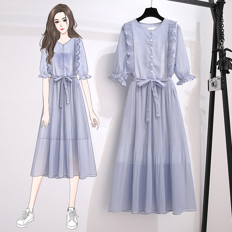 เดรสแขนสั้น มีไซส์ L-4XLอก 38-47 นิ้ว ใส่ได้ทั้งสาวหุ่นดีน่ารักจนถึงสาวอวบพลัสไซส์