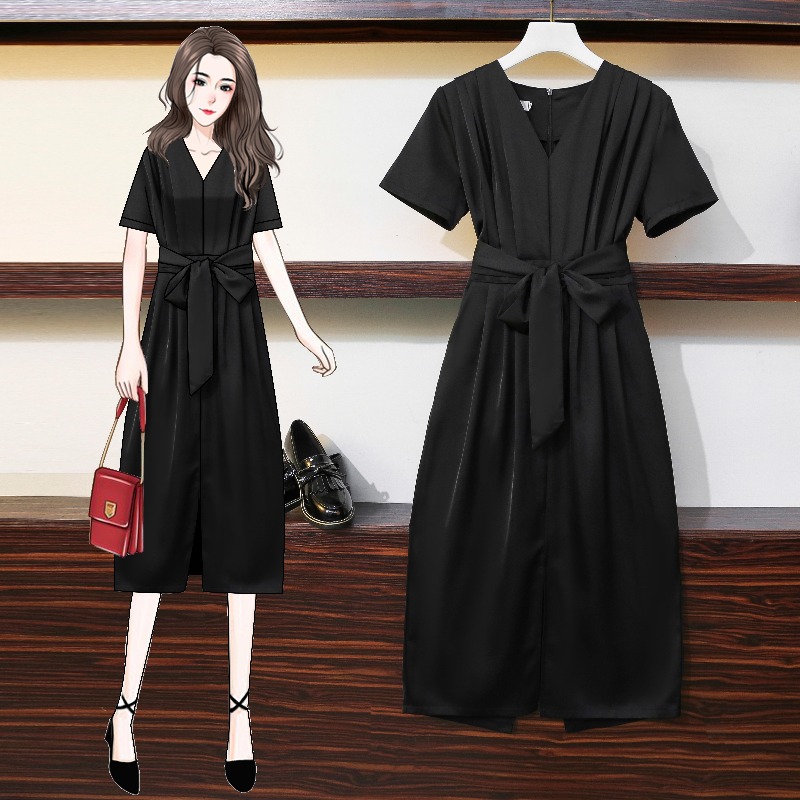 เดรสแขนสั้น มีไซส์ L-4XLอก 38-47 นิ้ว ใส่ได้ทั้งสาวหุ่นดีน่ารักจนถึงสาวอวบพลัสไซส์
