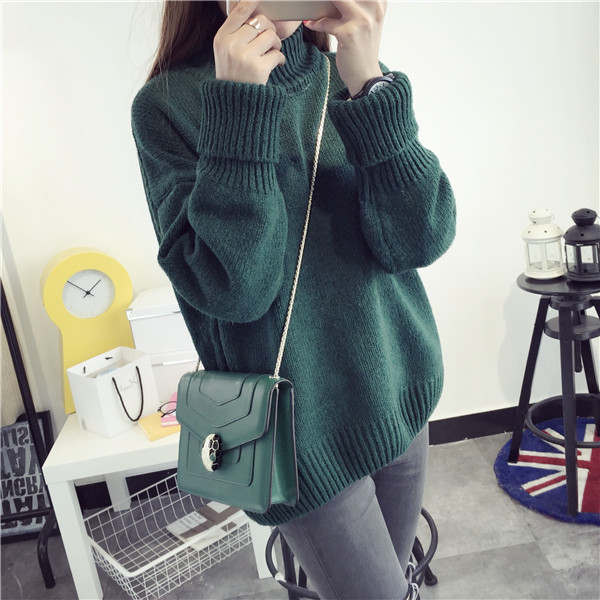 Sweater เสื้อไหมพรมถักคอตั้ง เก๋ๆ ไหมพรมยืดได้เยอะ