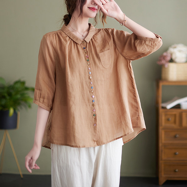 เสื้อลินิน แบบเสื้อสวยๆ เสื้อผ้าฝ้ายลินิน เสื้อเชิ้ตผ้าลินิน BY LININ
