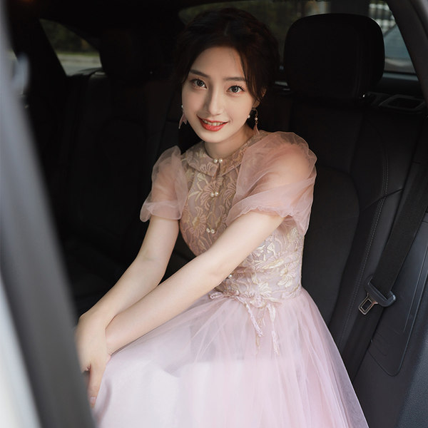 ชุดเพื่อนเจ้าสาวสีชมพู ชุดเพื่อนเจ้าสาว ชุดไปงานแต่งงาน