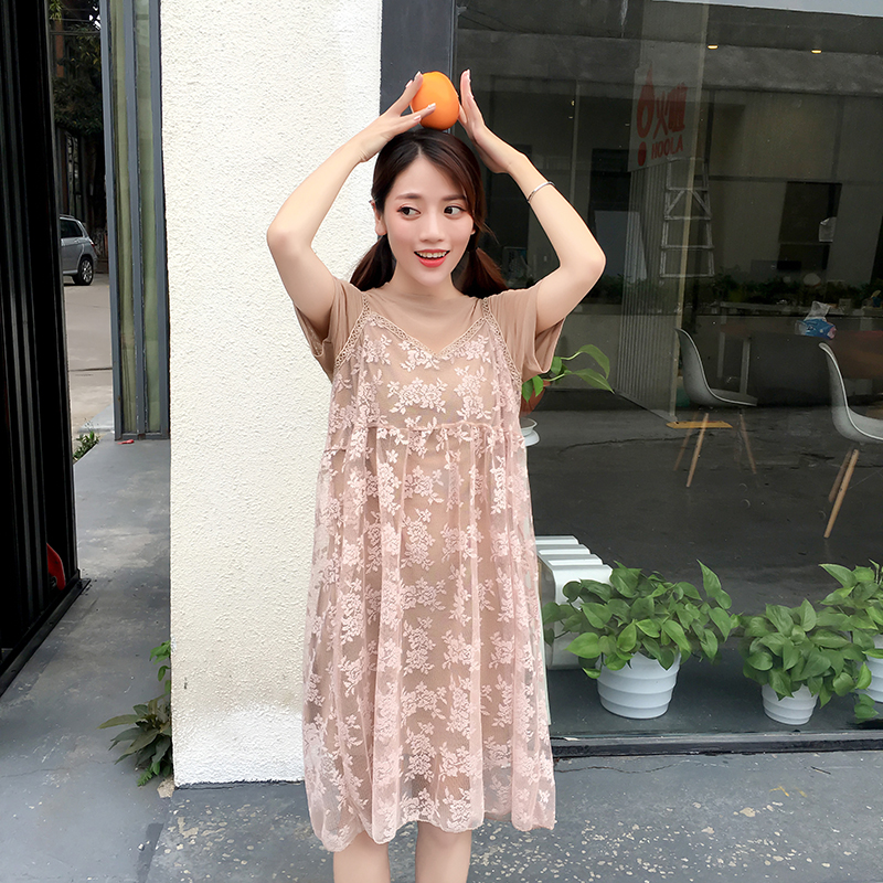 Dress4594 เดรส 2 ชิ้น เดรสลูกไม้ยาวทรงปล่อย+เดรสตัวในผ้าคอตตอนเนื้อดีหนานุ่มยืดหยุ่นสูง งานดีทรงดีลายสวย ดีเทลน่ารักหวานๆ ใส่เก๋ๆ ได้บ่อย มี 2 สี น้ำตาลครีม, ขาวชมพู