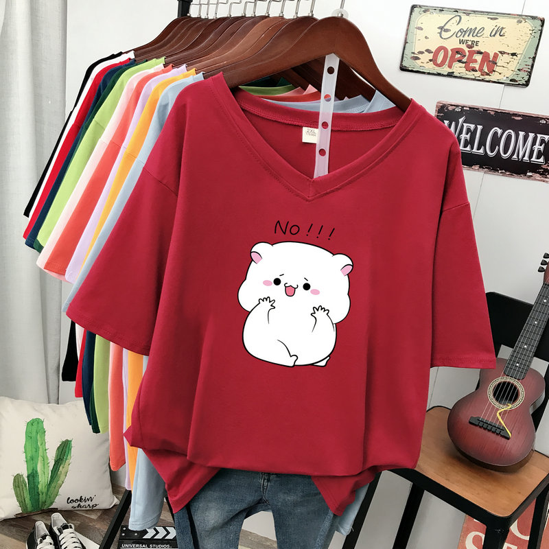เสื้อยืดคอตตอน สกรีนลายน่ารัก มีหลากหลายสี ส่งฟรีทั่วไทย BY JIMIAO