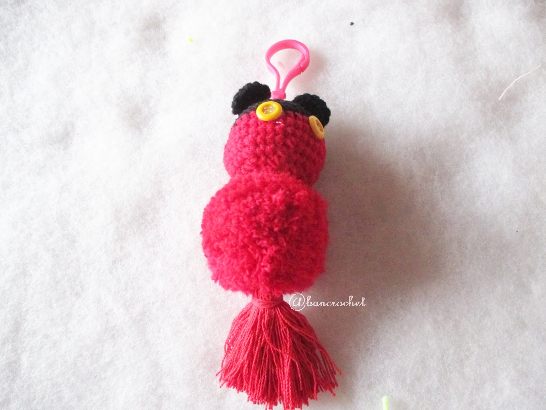 พวงกุญแจปอมปอมมิกกี้เม้าส์ pompoms mickey crochet keychain
