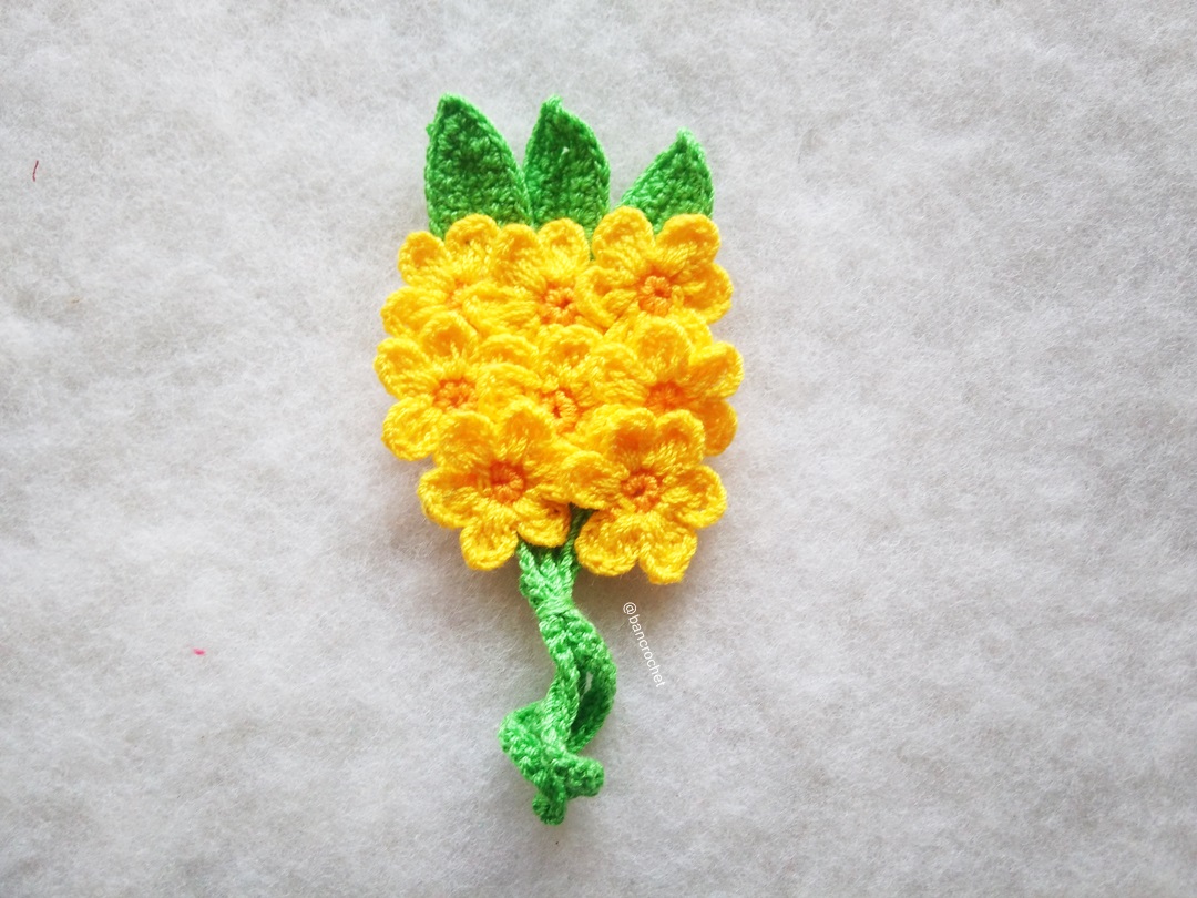 เฉพาะราคาส่ง ช่อดอกไม้จิ๋วถักโครเชต์ Mini flower bouquet crochet (only wholesale) สำเนา หลากสี 5 นิ้ว