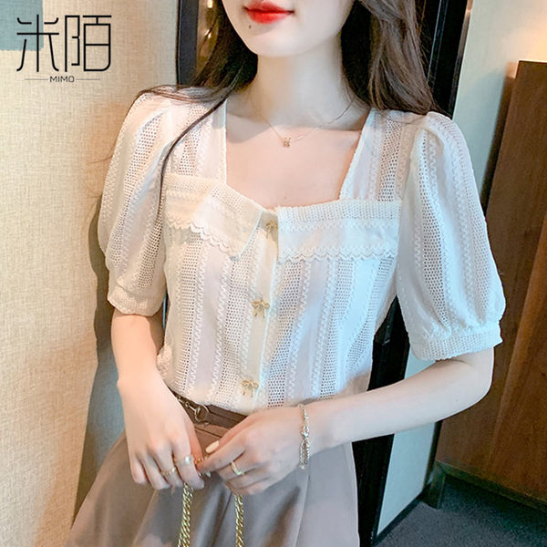 เสื้อลูกไม้ แขนสั้น