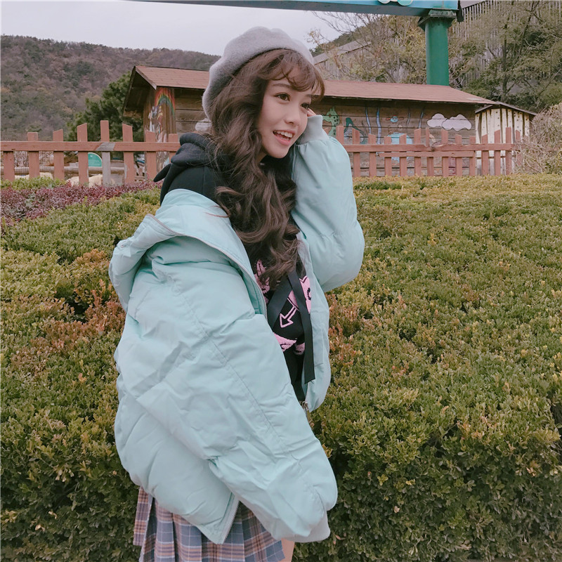 เสื้อกันหนาว ตัวสั้น สีฟ้าอมเขียว น่ารักมาๆ งานจริงตามแบบเลยจ้า