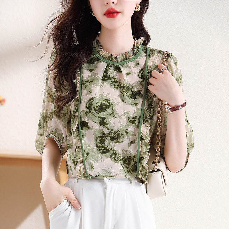 เสื้อเชิ้ตผู้หญิงแขนยาว เสื้อเชิ้ตผู้หญิงใส่ทํางาน 390 บาทต่อชิ้น ฟรีค่าจัดส่ง