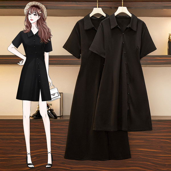 เดรสคนอ้วน สีดำ มีแบบสั้นและแบบยาว เดรสสาวอวบ ชุดเดรสคนอ้วนวัยรุ่น BY PLUS SIZE Girl