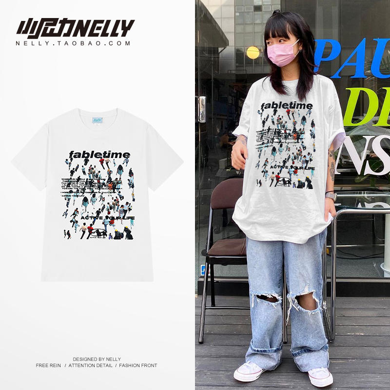 เสื้อยืดคอกลม ผู้ชาย เสื้อยืดผู้ชายเกาหลี เสื้อยืดเกาหลี แบรนด์ NELLY