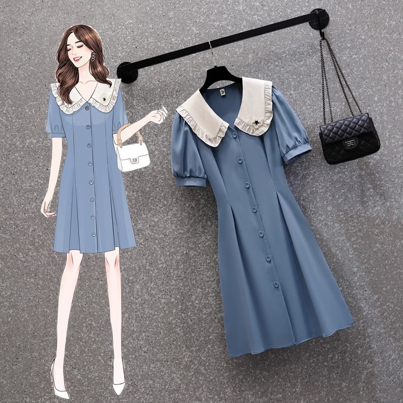 เดรสแขนสั้น มีไซส์ L-4XLอก 38-47 นิ้ว ใส่ได้ทั้งสาวหุ่นดีน่ารักจนถึงสาวอวบพลัสไซส์ จัดส่งฟรี! ทักแชทสั่งซื้อ