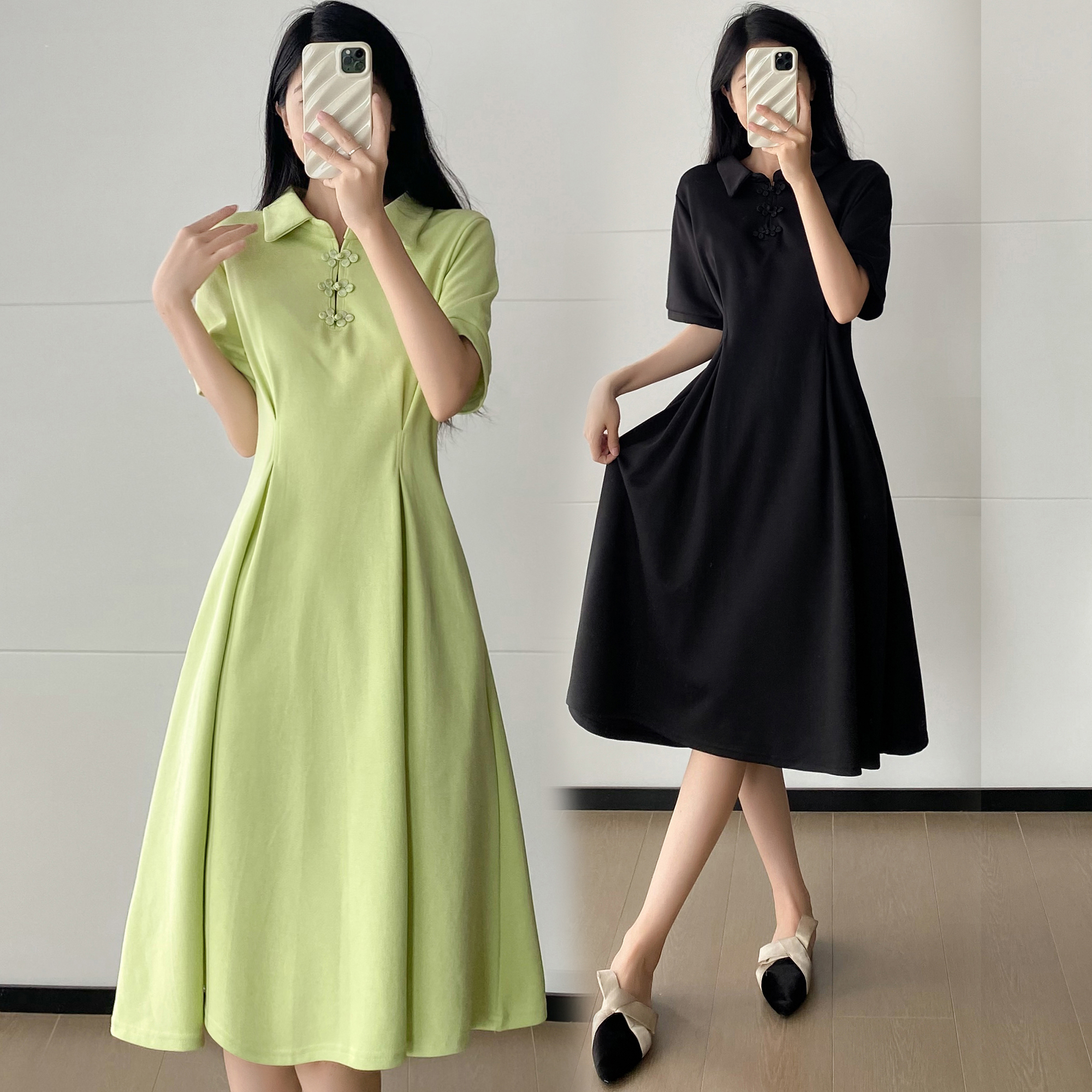 เดรสแขนสั้น มีไซส์ L-4XLอก 38-47 นิ้ว ใส่ได้ทั้งสาวหุ่นดีน่ารักจนถึงสาวอวบพลัสไซส์ จัดส่งฟรี! ทักแชทสั่งซื้อ
