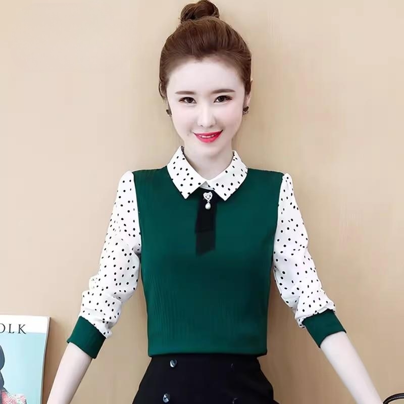 เสื้อเชิ้ตผู้หญิงแขนยาว เสื้อเชิ้ตผู้หญิงใส่ทํางาน 390 บาทต่อชิ้น ฟรีค่าจัดส่ง