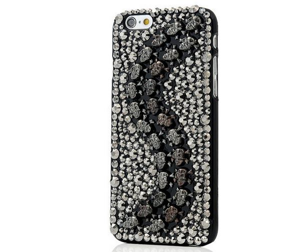 เคส iphone 6 เคส Diy แนว Hard core คริสตัล หัวกะโหลก สีดำ รูปตัว S เคส แบบเท่ ๆ เด็กแนว สไตล์ ร็อคเกอร์ เคสหายาก 403938_6