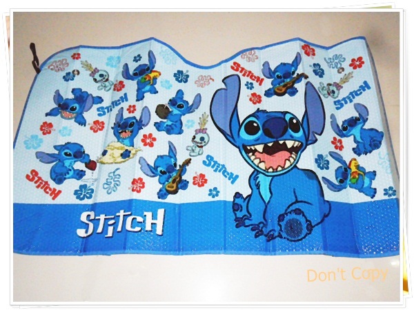 ม่านบังแดดรถยนต์ ลาย การ์ตูน Stitch สีฟ้า