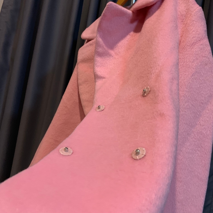 เสื้อโค้ท สไตล์เกาหลี ทรงคลาสสิค ผ้าขนสั้น พร้อมบุซะบใน ใส่ง่ายเข้ากับทุกชุด กันหนาวได้ดี พร้อมส่ง สีชมพูอ่อน