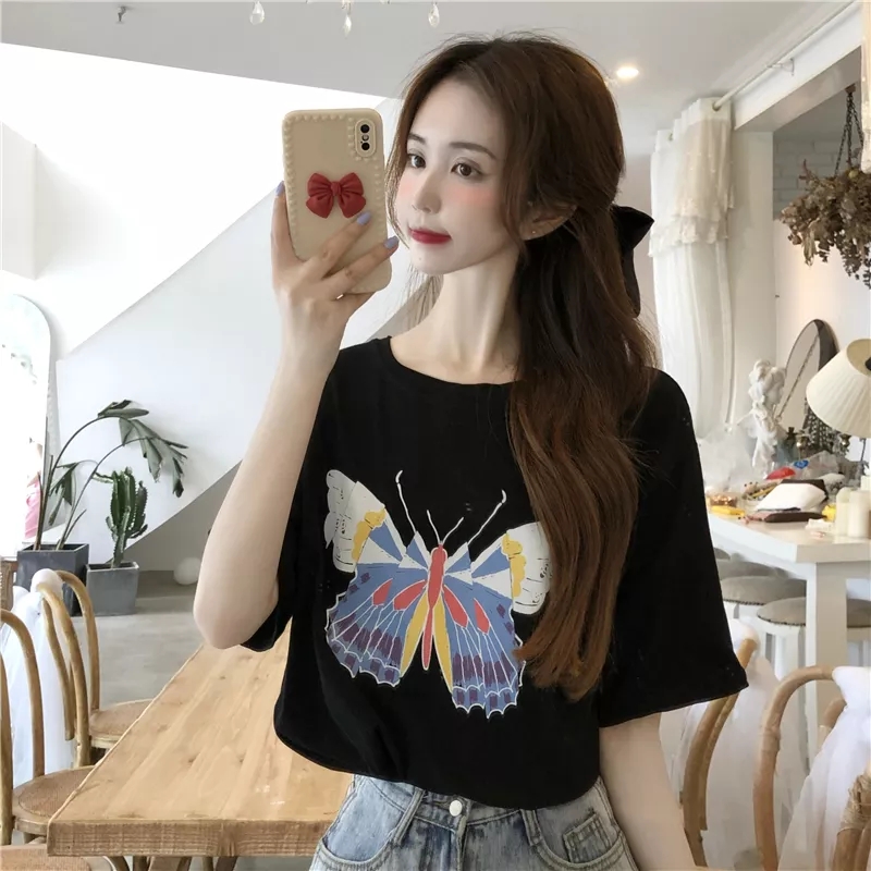 เสื้อผ้าวัยรุ่นเกาหลี เสื้อยืดวัยรุ่นผู้หญิง มีขนาด S M L XL