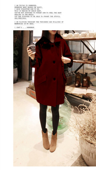 เสื้อโค้ทกันหนาว ทรงยาว เก๋ๆ ไม่เหมือนใคร ผ้าวูลบุซับในเนื้อนุ่ม พร้อมส่ง สีเหลืองหม่น ตามภาพเลย